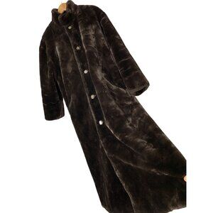 VTG Jones New York Reversible Faux Fur Long Coat L/XL Russia RU10377